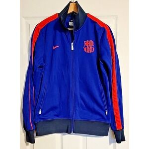 Nike FC Barcelona Barca Full Zip Sweatshirt Jacket Soccer Blue Men's Medium